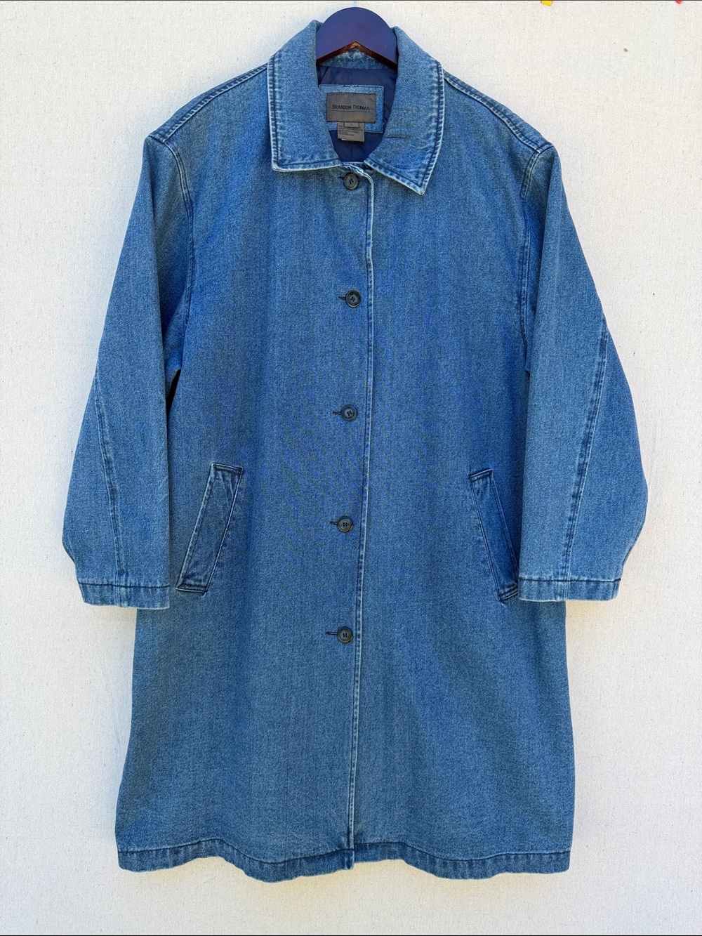 Vintage 90’s Brandon Thomas Blue Denim Button-Front Coat